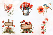 Poppy Mother's Day Watercolor Png, an Illustration by RobertsArt (Thumbnail 2 of 7)