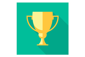 Vector Winner Cup. Trophy Flat Icon