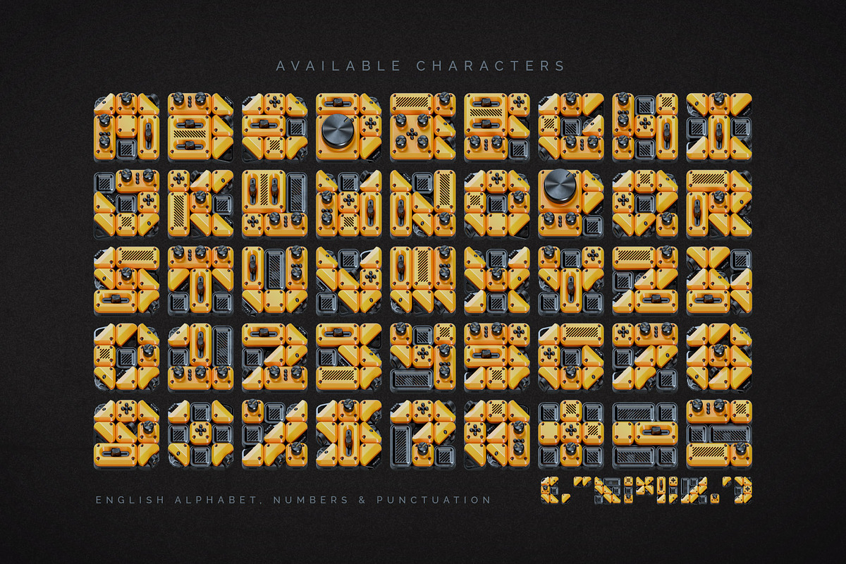 GDT1 - Color Bitmap Font, a Symbol Font by Gleb Guralnyk (Photo 5 of 6)