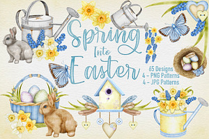 Spring into Easter Clipart Set.