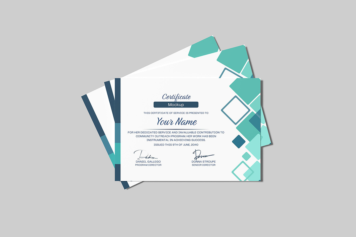 A4 Certificate Mockup, an Advertising Mockup by Graphiculon (Photo 2 of 11)