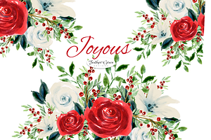 Red Watercolor Flowers & Wreaths