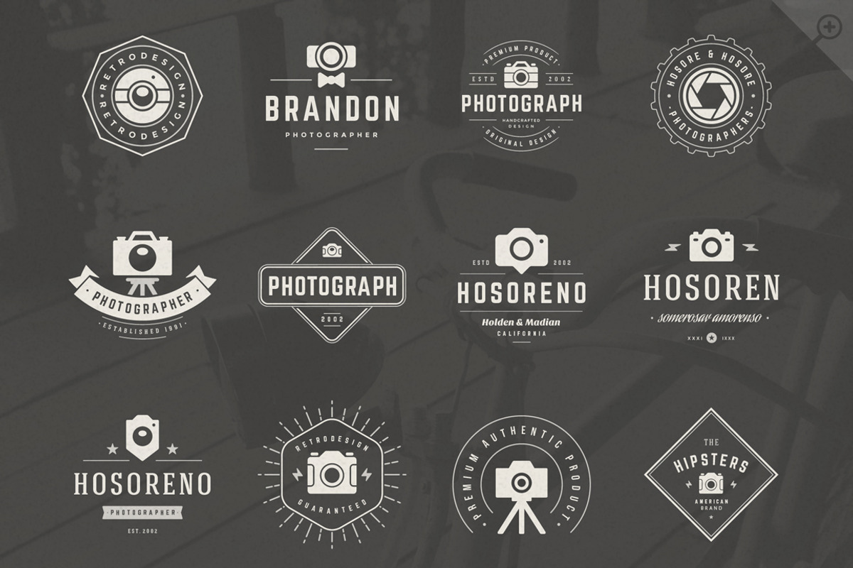 20 Photography logos and badges, a Branding & Logo Template by Vasya Kobelev (Photo 3 of 5)