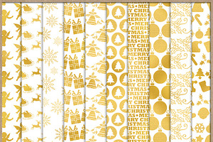 Christmas Gold Patterned Papers 1