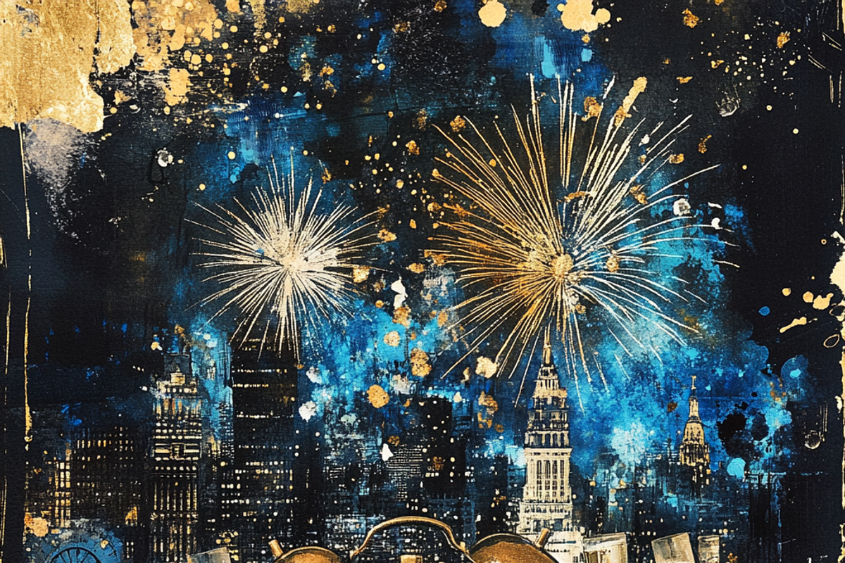 New Years Midnight Fireworks Journal, a Background Graphic by Printable Treasure (Photo 3 of 3)