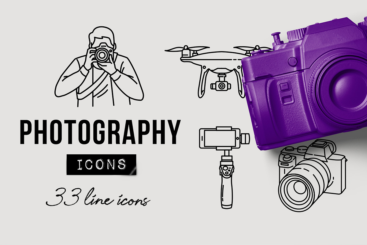 Camera & Photography Icons Pack, an Outline Icon by Hatch Design Workshop (Photo 1 of 9)