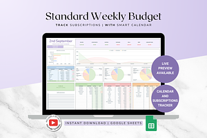 Standard Weekly Budget - Pastel