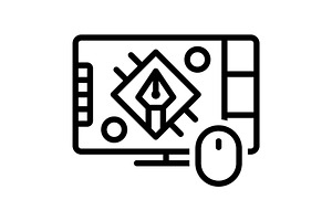 Graphics computer black icon, an Outline Icon by Creative priyanka
