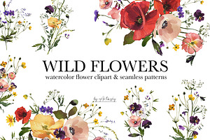 Wild Flowers Fall Summer Clipart