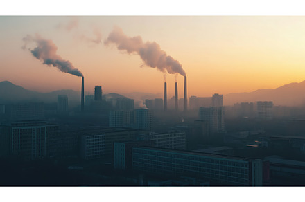 City Smog Rising From Industrial
