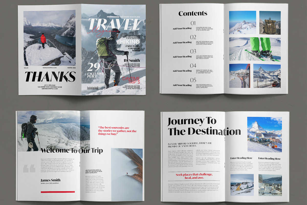 Adventure Travel Magazine Layout