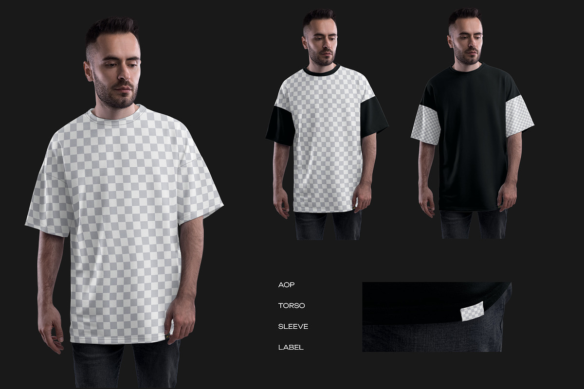 3 Mockups Oversize T-shirt, a Shirt Mockup by Grow Design Craft Studio (Photo 5 of 9)