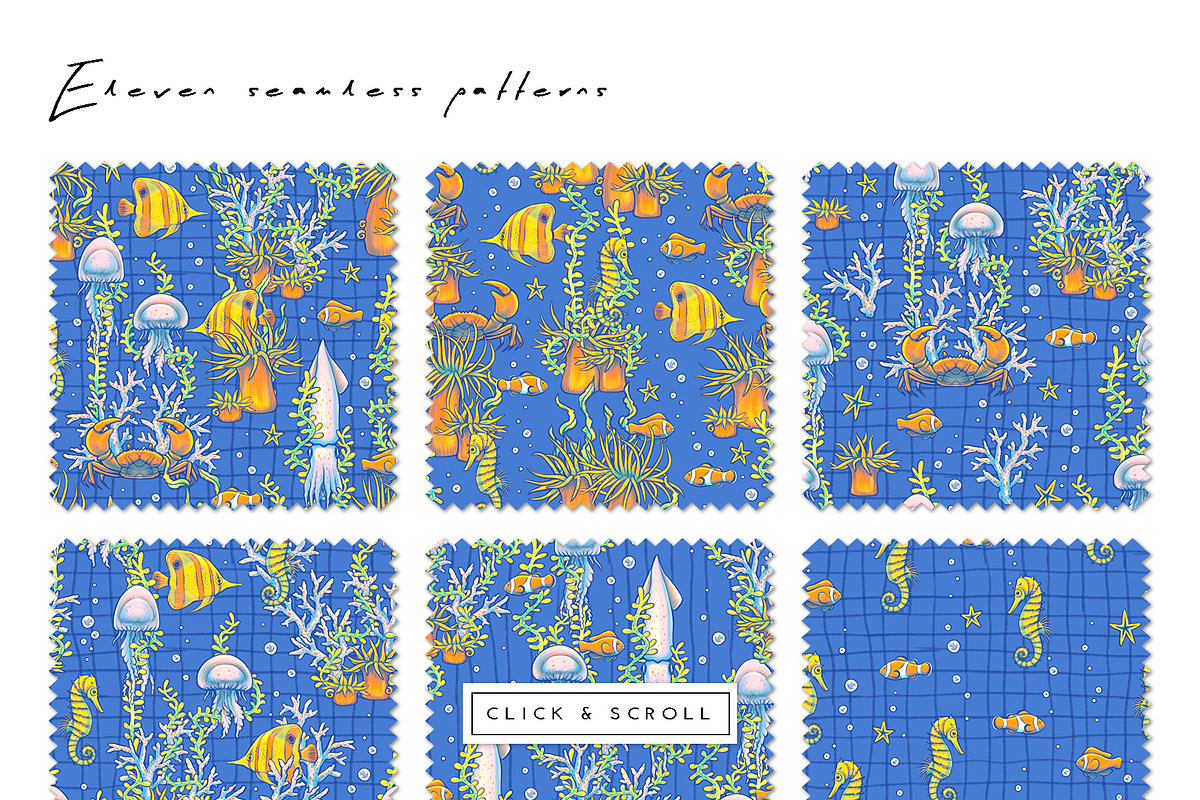 OCEAN Patterns & Clipart, a Decorative Illustration by Liiafis (Photo 2 of 15)