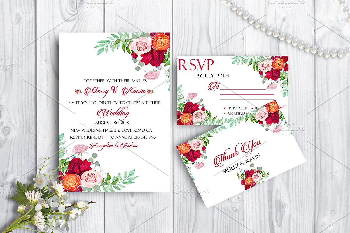 Wedding Stationary Mock-u PSD Files, a Print Template by Design with Qurat (Photo 1 of 3)