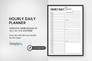 Daily Hourly Planner Printable Pdf