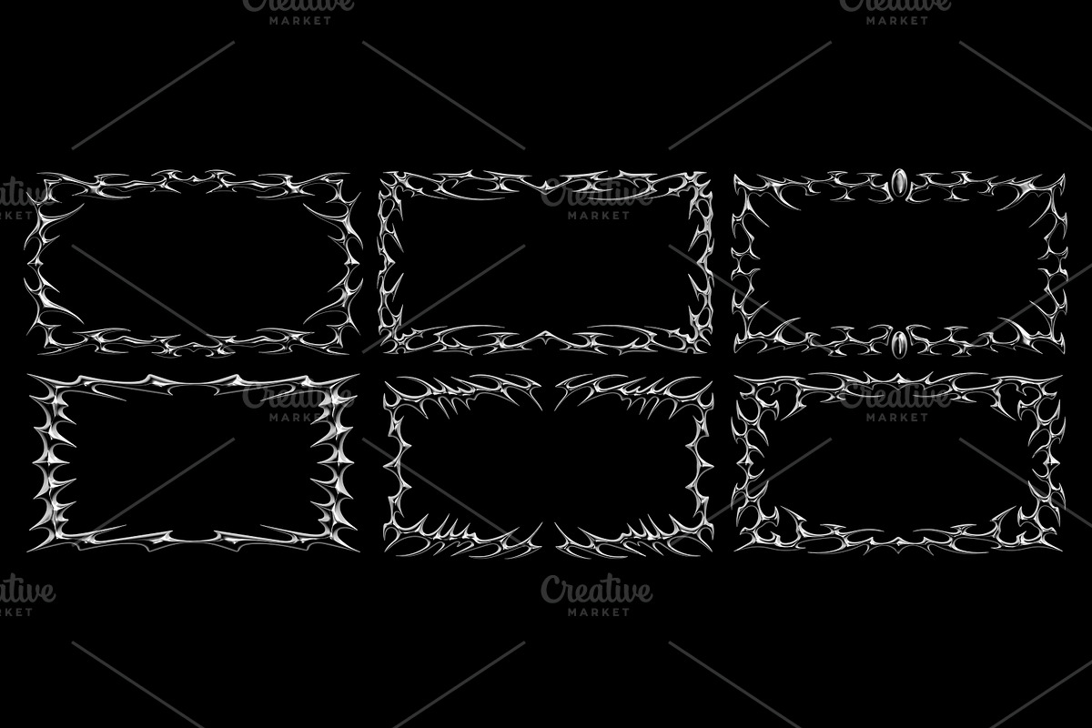 Chrome Tribal Borders and Shapes, an Object Graphic by BonkiStudio (Photo 7 of 9)