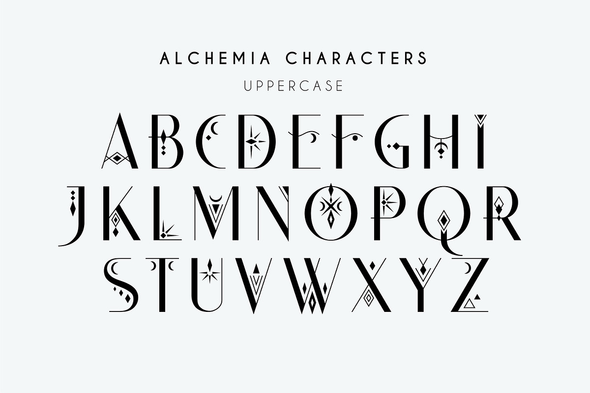 Alchemia - Mystical Sans Serif Font, a Sans Serif Font by Struvictory.art (Photo 3 of 10)