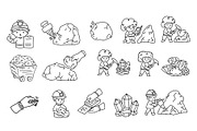 miners illustration line vector set, an Object Illustration by foxndeer (Thumbnail 4 of 4)