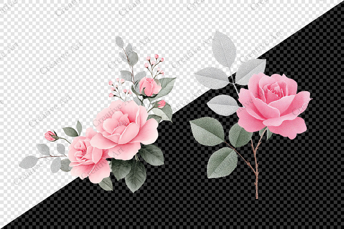 Blush And Silver Glam Roses, an Illustration by Creative Art (Photo 9 of 10)