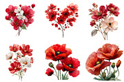 watercolor valentines wildflowers, an Illustration by DreamArtGraphic (Thumbnail 2 of 4)
