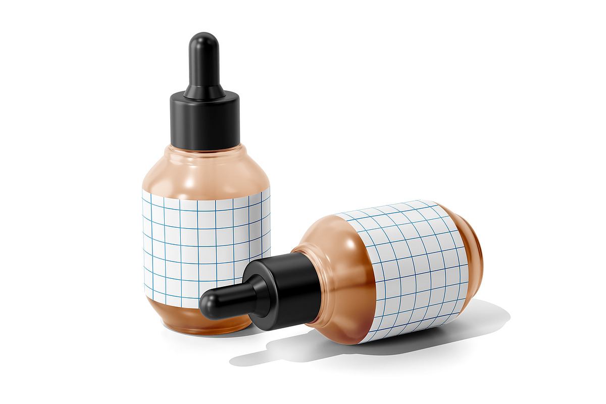 Cosmetic Glass Dropper Bottle Mockup, a Packaging Mockup by Akebareee (Photo 2 of 3)