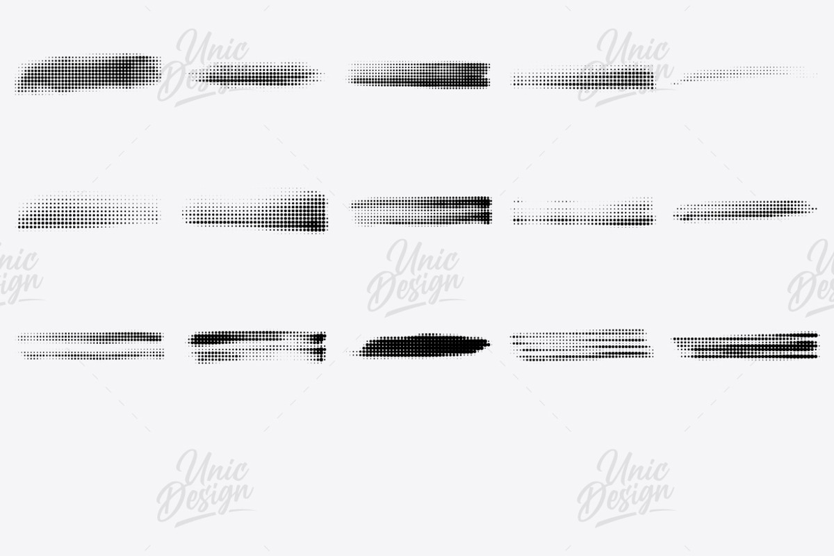 35 Halftone Photoshop Brushes, a Brush Add-On by UnicDesign (Photo 3 of 3)