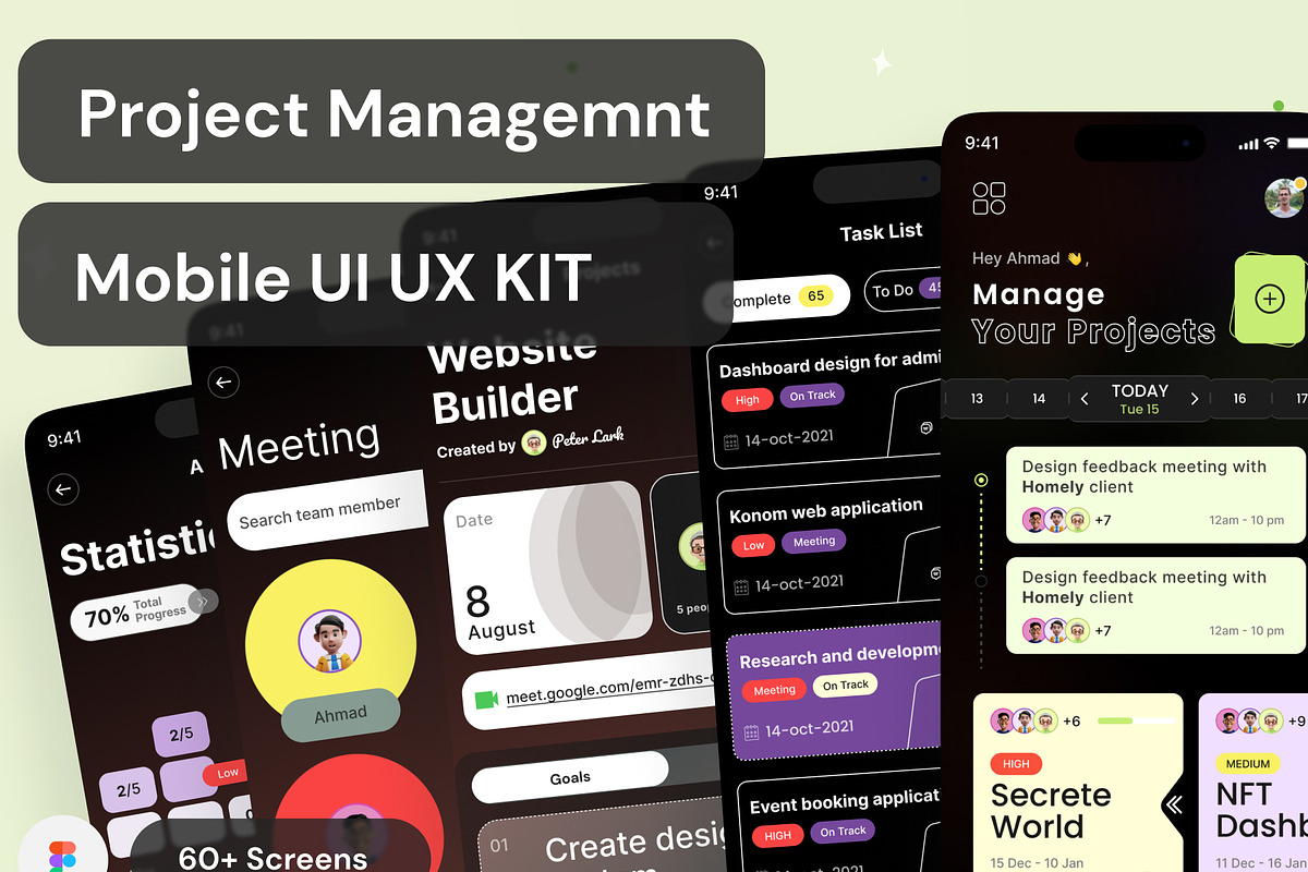 Project Management Mobile App, an UI Kit Template by Muhammad_Ahmad (Photo 3 of 6)