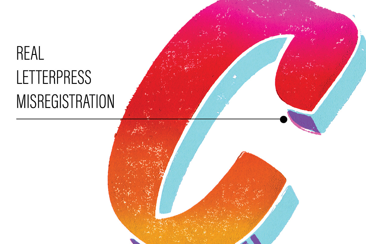 Cedric: Letterpress color font, a Font by Australian Type Foundry (Photo 8 of 8)