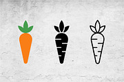 Carrot Vegetable Icon Set Vector, an Outline Icon by Artonix (Thumbnail 2 of 2)