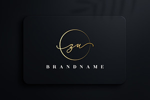 Letter ZU Handwritten Signature Logo