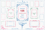 Watercolor Frames Borders Swirls, an Object Graphic by Solo Art Original (Thumbnail 1 of 12)
