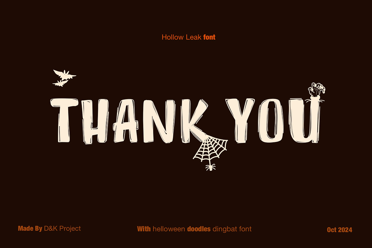 Hollow Leak Font and Dingbat, a Sans Serif Font by D&K Project (Photo 11 of 11)