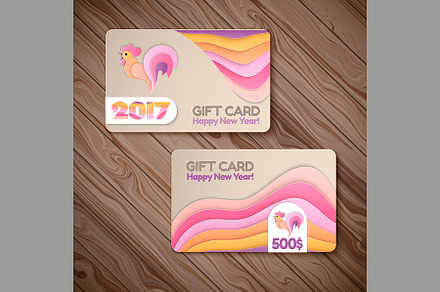 Year of rooster design for banner, a Business Card Template by Valenty
