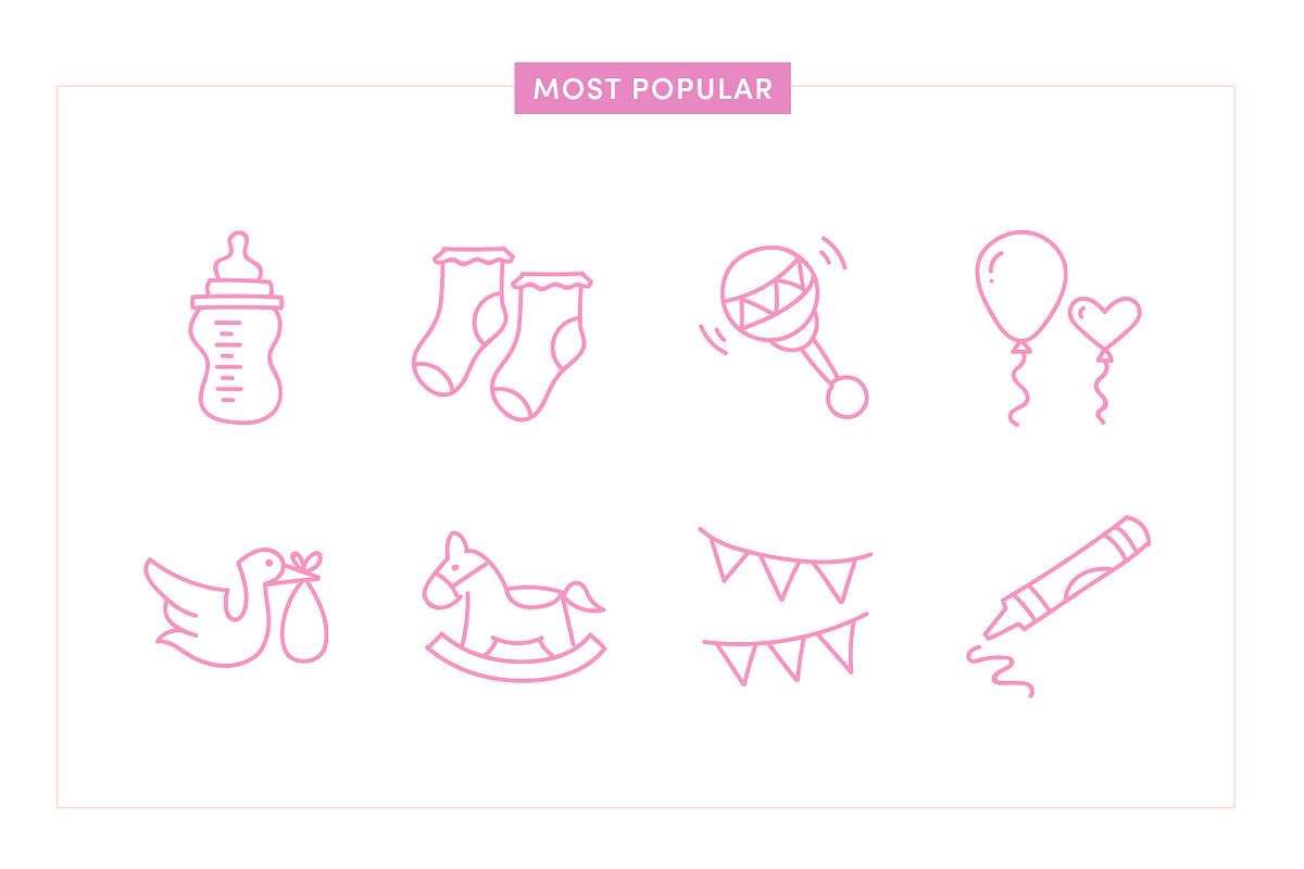 Baby Shower & Newborn Icons, an Outline Icon by Caroline Mackay (Photo 2 of 9)