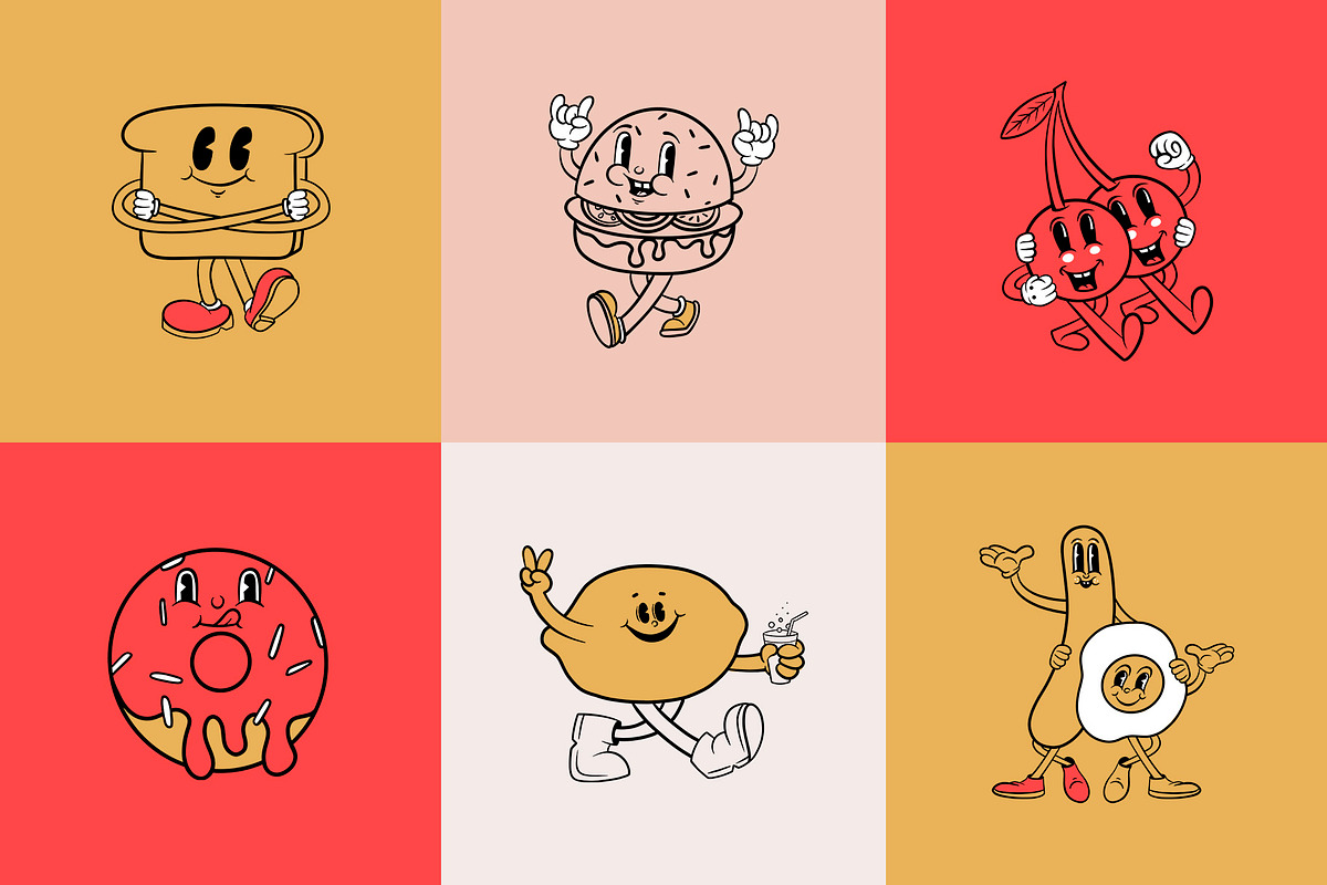 Retro Cartoon Characters, a Food Illustration by Alina Sh (Photo 6 of 7)
