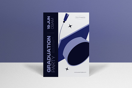 Purple Graduation Party Invitation, an Invitation Template by graphicook