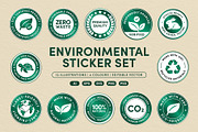 Eco Friendly Badge Sticker Set Vecto, an Object Graphic by DesignerCandies (Thumbnail 1 of 9)
