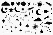 Celestial Space Silhouette Clipart, an Object Illustration by Printable Pretty Studio (Thumbnail 3 of 3)