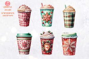 Christmas Hot Cocoa Watercolor PNG