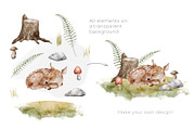 Woodland Animals Watercolor Clipart, an Illustration by Alisles (Thumbnail 15 of 18)