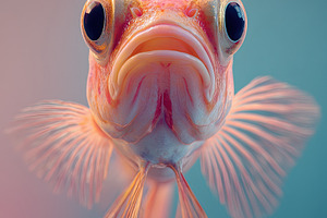 Close-up of a vibrant tropical fish with large eyes and soft fin, an Animal Photo by Ales Munt