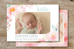 Birth Announcement Template, a Card Template by Sweet Little Muse