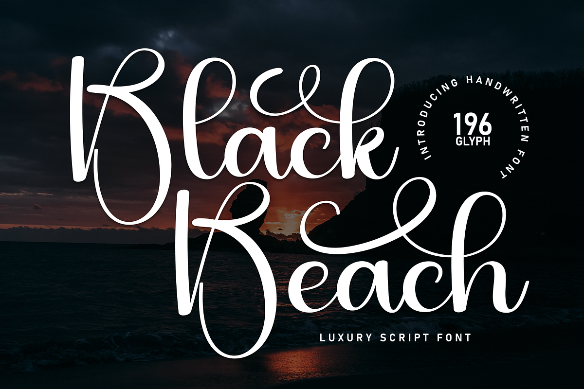 Black Beach | Script Font, a Handwritten Font by Scratchones (Photo 1 of 9)