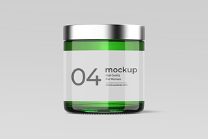 Green Glass Jar Mockups