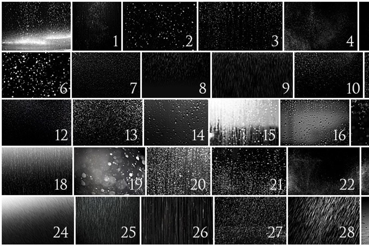 NEW! 30 Rain Brushes for Photoshop, a Brush Add-On by Uplift Actions (Photo 7 of 8)