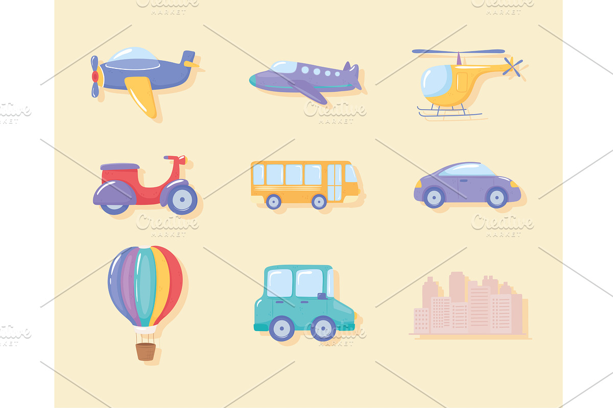different transport form, a Transportation Illustration by studiogstock