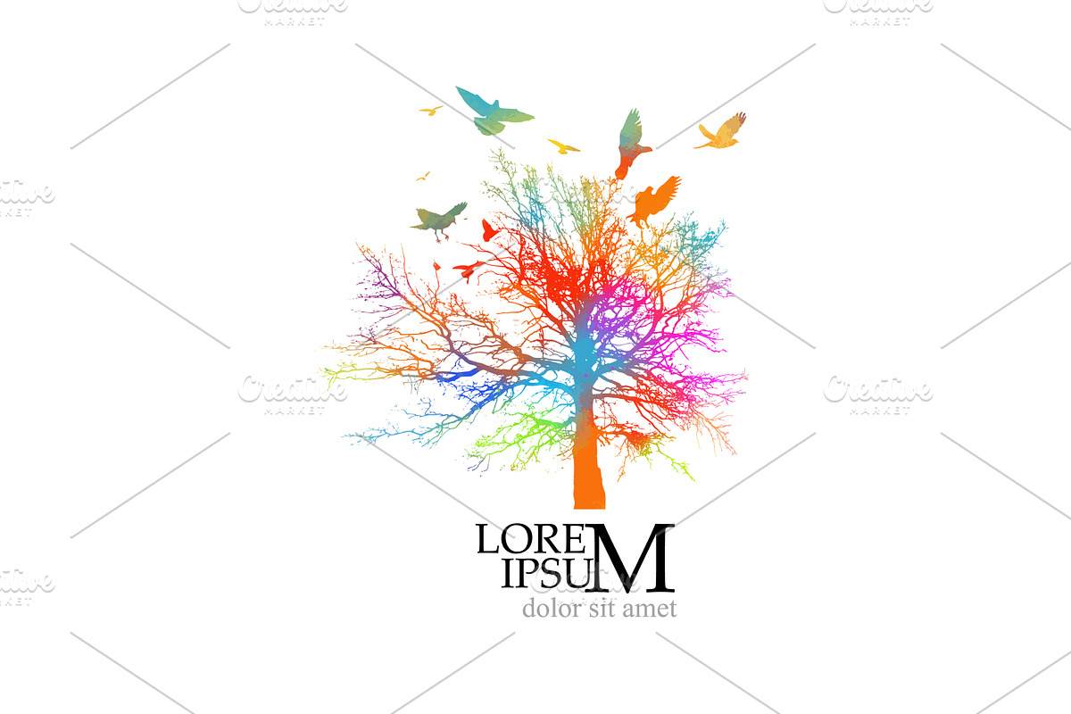 Nature colored. Silhouette of tree, an Animal Illustration by Nenahliadava Design