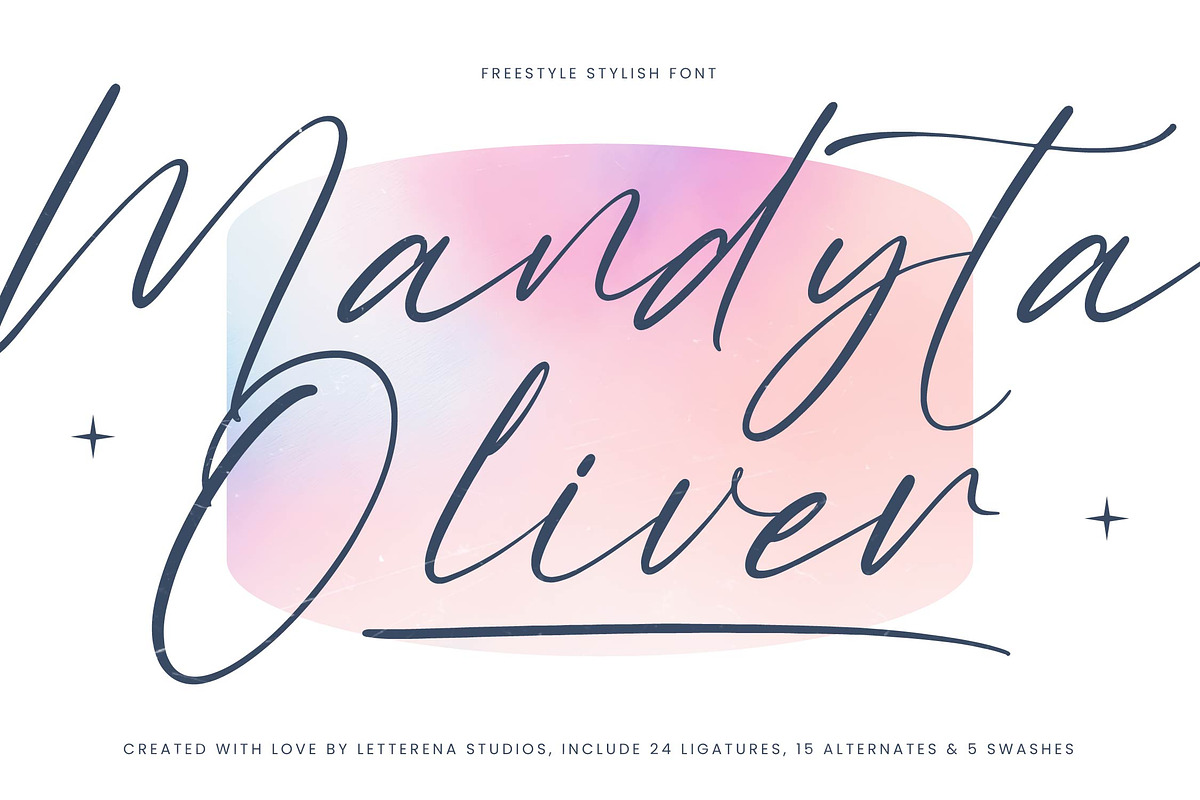 Mandyta Oliver Freestyle Stylish, a Script Font by Letterena Studios Script (Photo 1 of 15)