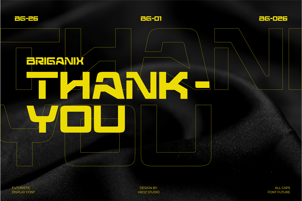 Briganix – Futuristic Modern font, a Sans Serif Font by Vroz Studio (Photo 8 of 8)