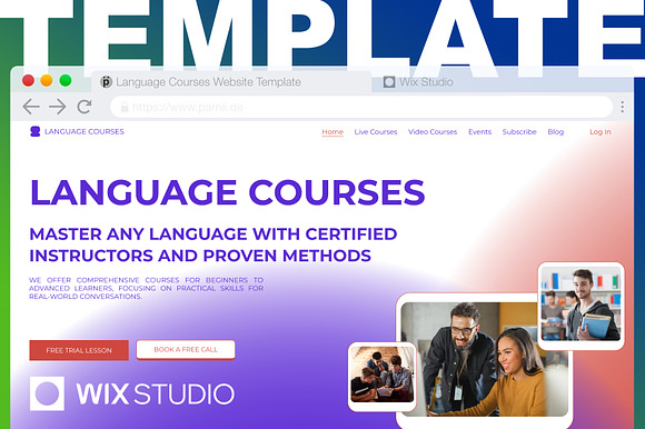 Language Courses Website Template preview 3